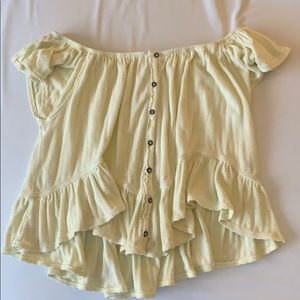 Free People yellow off the shoulder top